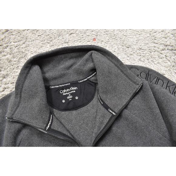 Calvin Klein Gray Basic Jacket 3X Plus Polyester Preowned Performance Fleece Zip - Picture 7 of 8